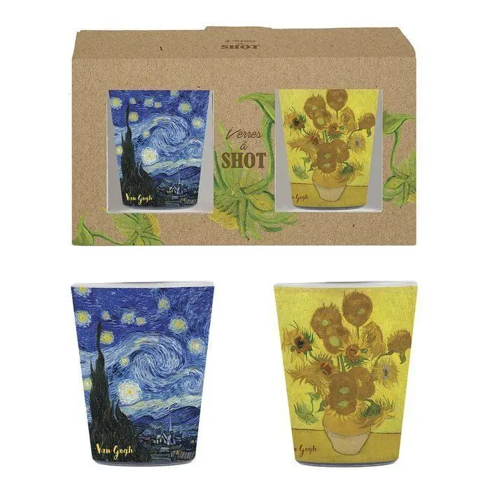 Pack 2 Vasos Noche Estrellada y Girasoles