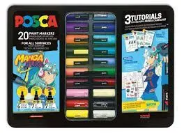 Maleta Uni Posca Metalica 20P Manga