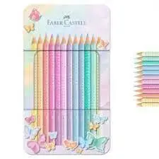 Lapiz Faber Sparkle 12 Colores Pastel Caja Metalica