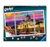 Juego Pintar por Numeros Creart Premium Triptico - Roma