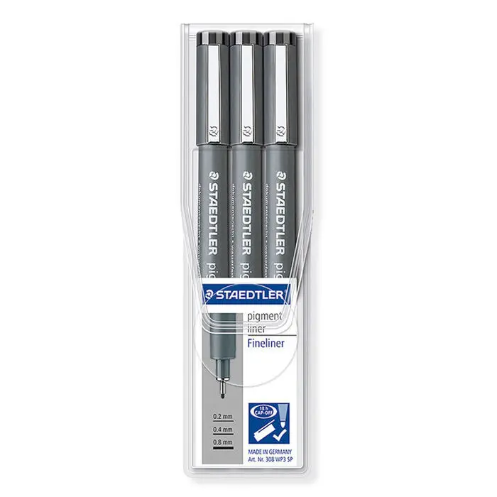 Rotulador Calibrado Staedtler Pigment Liner (0,2-0,4-0,8)