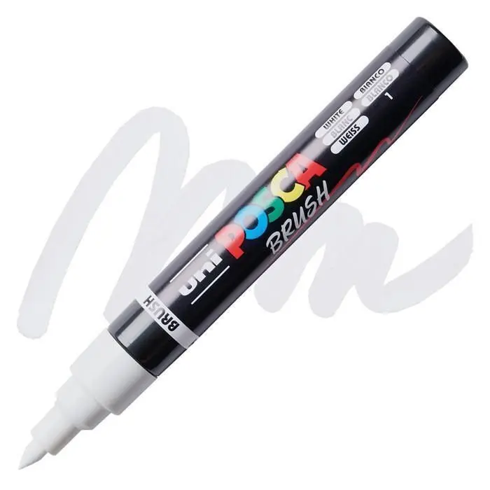 Rotulador Uni Posca Pc-5Br Brush Blanco 1