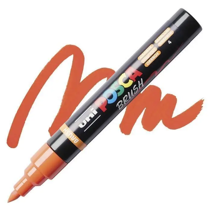 Rotulador Uni Posca Pc-5Br Brush Naranja 4