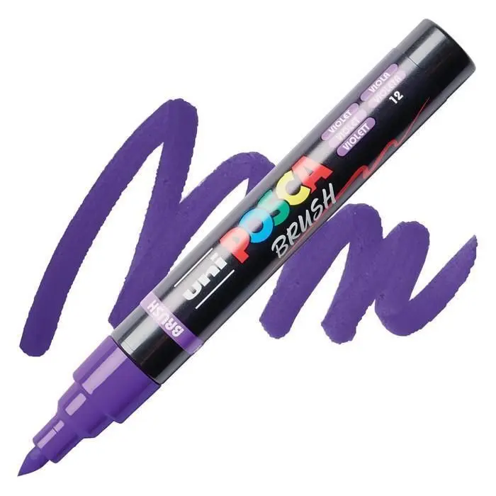 Rotulador Uni Posca Pc-5Br Brush Violeta 12