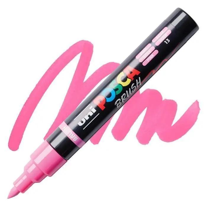 Rotulador Uni Posca Pc-5Br Brush Rosa 13