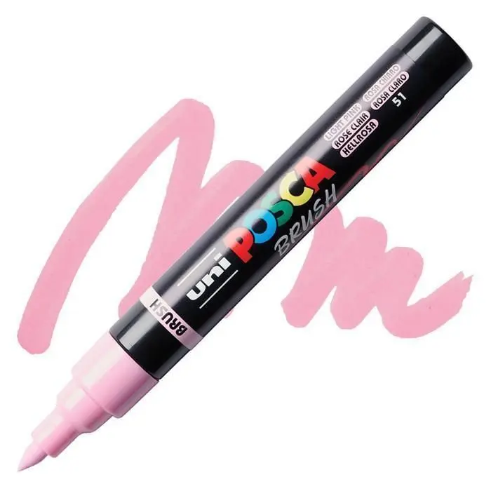 Rotulador Uni Posca Pc-5Br Brush Rosa Claro 51