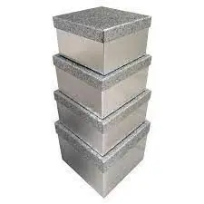Caja de Regalo Glitter Purpurina Plateada 22X22X13Cm
