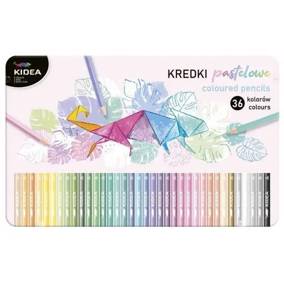 Caja Metalica 36 Lapices Color Pastel