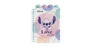 Cuaderno A5 Espiral Separadores 100H Cuadros Stitch Pastel Multicolor