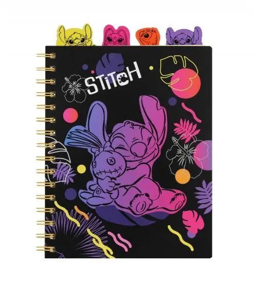 Cuaderno A5 Espiral C/Separadores 100H Cuadros Stitch Black Relax
