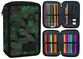 Plumier Doble con Relleno Simbolos Neon
