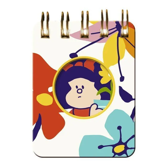 Mini Block con Espiral - Mafalda Flores Grandes