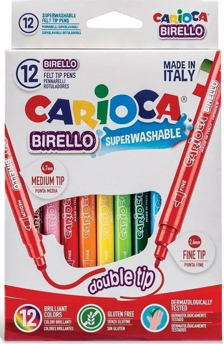 Rotulador Carioca 12Ud Birello 2 Puntas