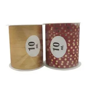 Cinta Regalo 10Mmx10M Oro+Rojo Puntitos