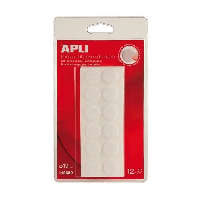 Puntos Velcro Blanco/Negro Apli. 12U. 19Mm. 13659