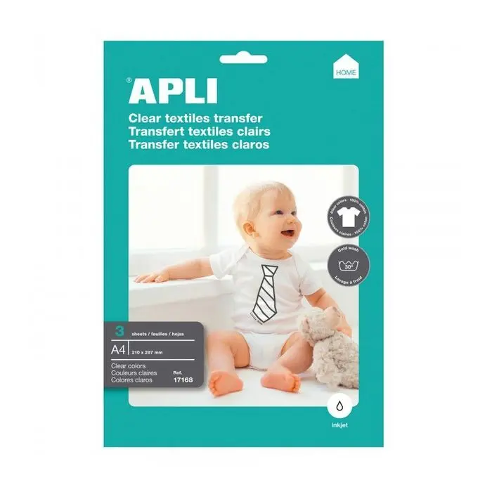 Papel Transfer A4 Textil 3 H. T-Shirt Onkjet Apli