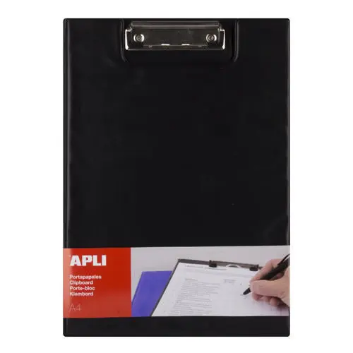 Carpeta A4 Miniclip Pp C/Solapa Negro Apli