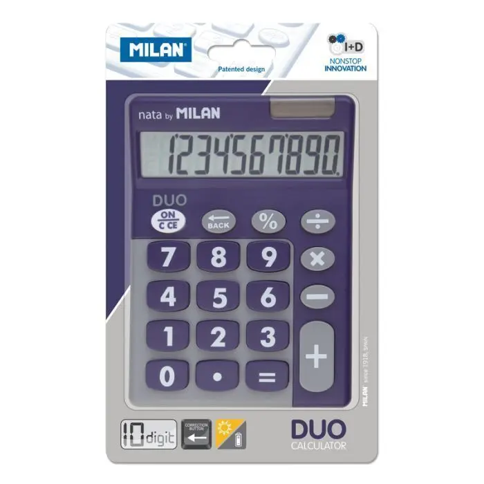 Calculadora Milan 10 Digitos Duo Azul/Gris