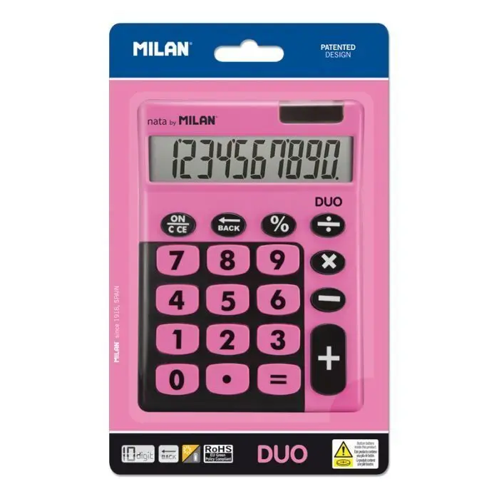 Calculadora Milan 10 Digitos Touch Duo Rosa