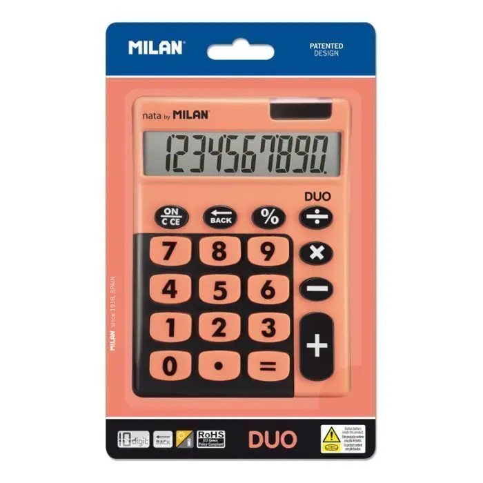 Calculadora Milan 10 Digitos Touch Duo Naranja