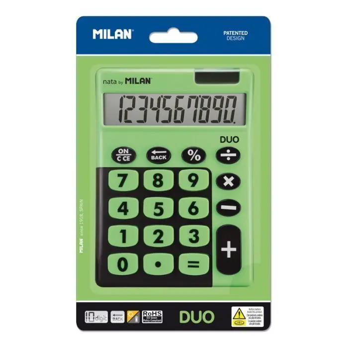 Calculadora Milan 10 Digitos Duo Verde