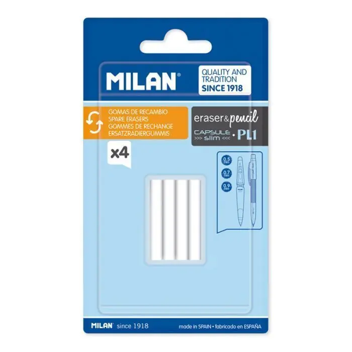 Recambio Gomas Portaminas Milan 4Ud
