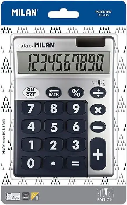 Calculadora Milan 10 Digitos Silver Azul