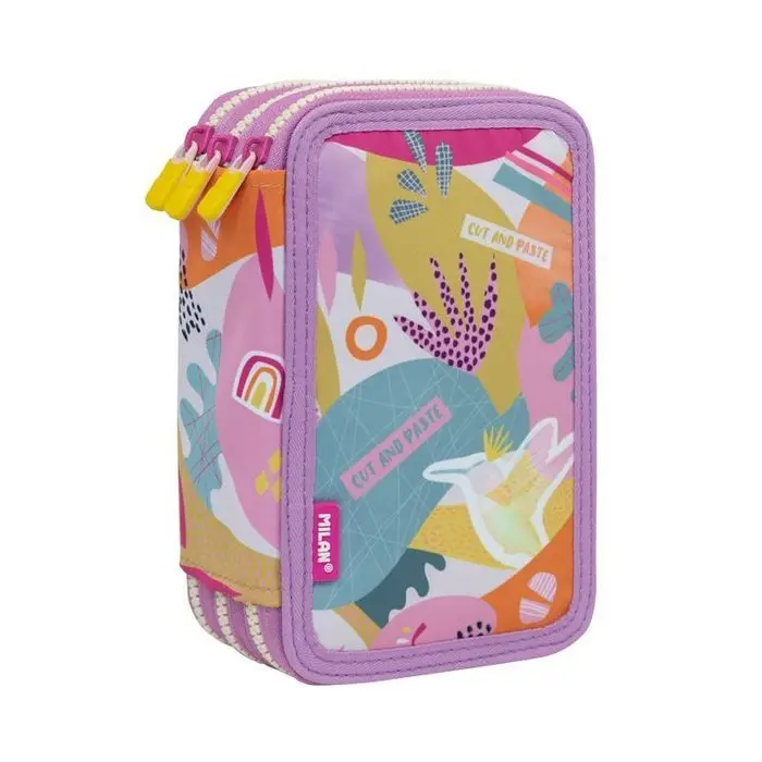 Plumier 3 Pisos con Contenido Cut And Paste, Rosa