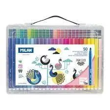 Maletin 50 Rotuladores Milan Punta Conica Peacock