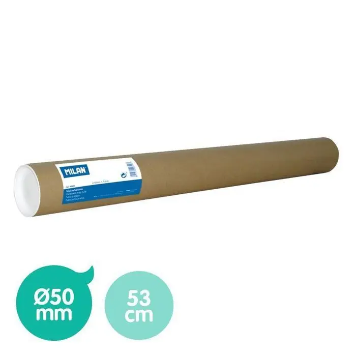 Tubo de Cartón Portaplanos Ø50 Mm, 53 cm de Longitud
