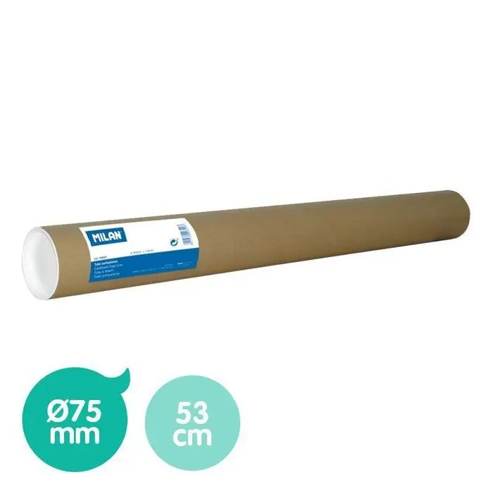 Tubo de Cartón Portaplanos Ø75 Mm, 53 cm de Longitud
