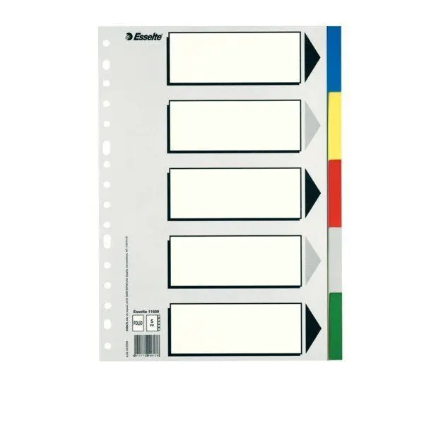 Separadores Folio Multitaladro Plastico 5 Posiciones