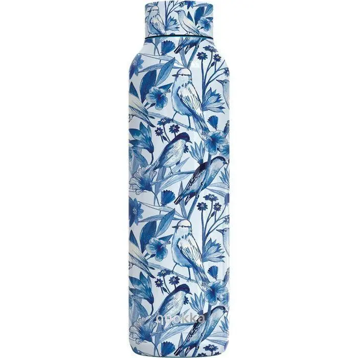 Botella Termo Acero Inoxidable 630 Ml Flores Azules Quokka