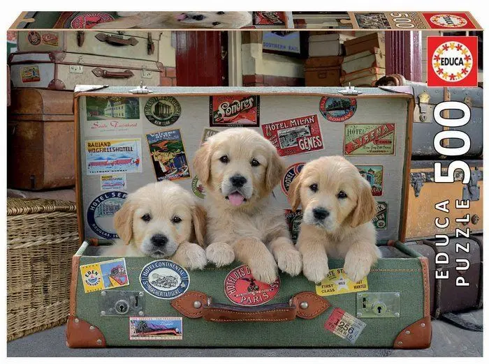 Puzzle Educa 500 Piezas Cachorros en el Equipaje
