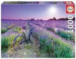 Puzzle Eudca 1000 Piezas Bicicleta en Campo de Lavanda