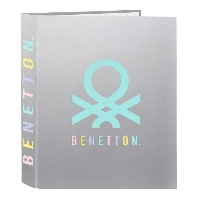 Carpeta Folio 4 Anillas Lomo Ancho Benetton Silver