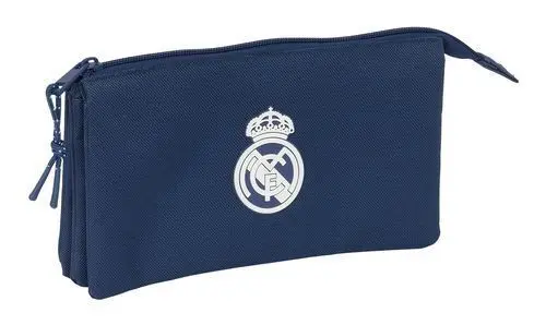 Portatodo Triple Real Madrid Chica Marino 22X12X3Cm