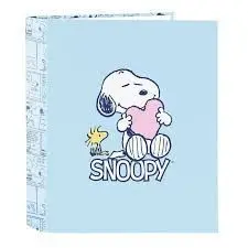 Carpeta Carton Folio 4Anillas Lomo Ancho Snoopy Love