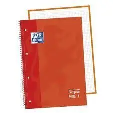 Bloc Oxford A4 5X5 T. extradura 80H 90Gr Naranja European Book 1