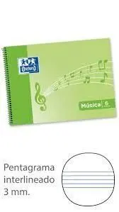 Bloc Oxford 4º Musica 20H 6 Pentagramas 3M