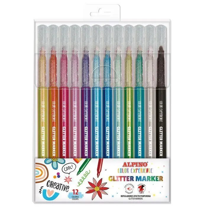 Rotulador Alpino Color Experience Glitter 12 Color Surtido
