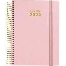 Agenda 22 D/P 15X21 Metalic Rosa Palo