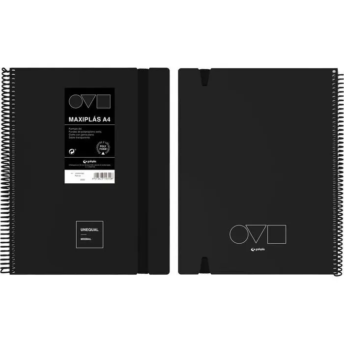 Carpeta A4 20 Fundas Maxiplas Negro