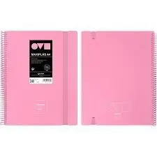 Carpeta A4 40 Fundas Maxiplas Unequal Minimal Rosa Polyfoam