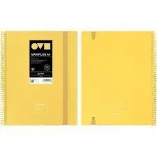 Carpeta A4 40 Fundas Maxiplas Unequal Minimal Amarillo