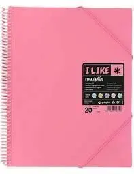 Carpeta A4 20 Fundas Espiral/Gomas Like Rosa