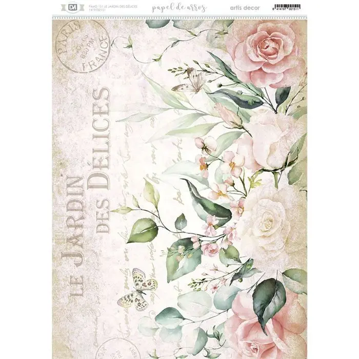 Papel de Arroz Artis 29,7X42 cm le Jardin Des Delices