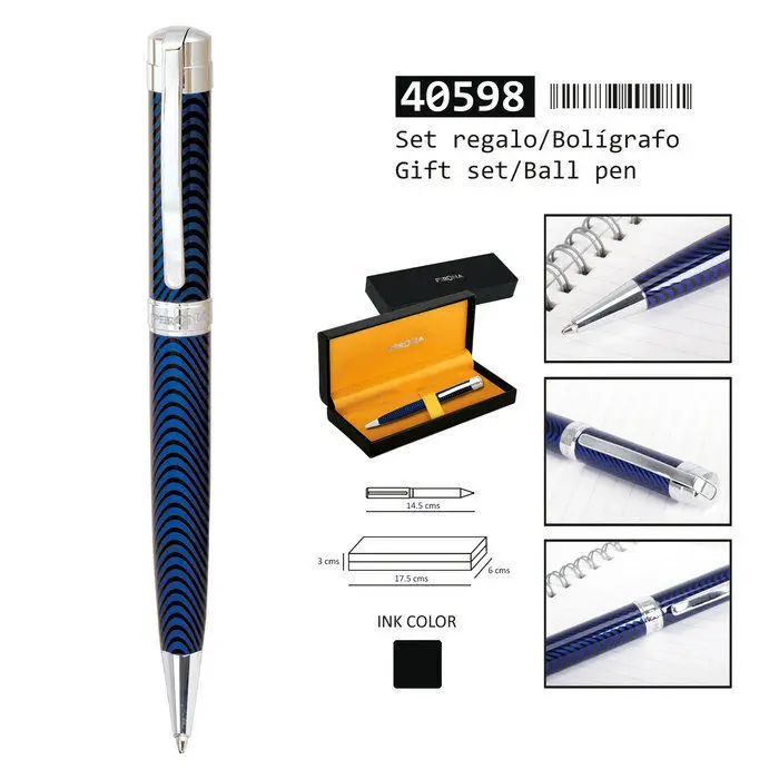 Boligrafo Perona Azul con Vetas Negras