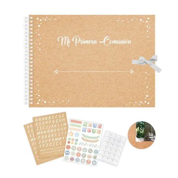 Libro Comunion Natural Topos Personaliz. Letras Numeros Peg