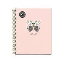 Libreta A5 120H Cuadros Rosa Butterfly